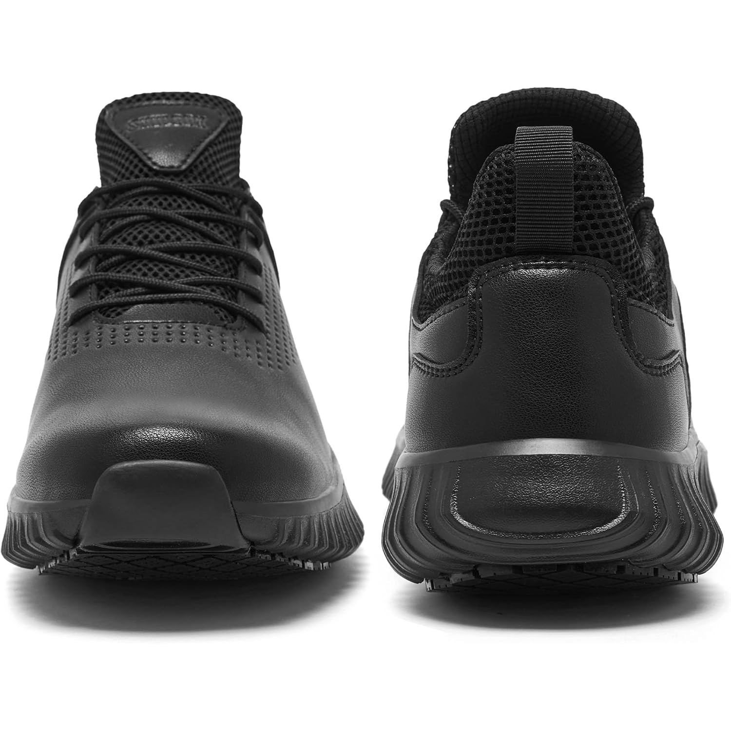 Shulook Men'S Non Slip Work Shoes Lace Up Slip Resistant Sneakers Waterproof Food Service Kitchen Chef Restaurant Slip On Walking Shoes Lightweight Comfortable Nursing Shoes Working Footwear