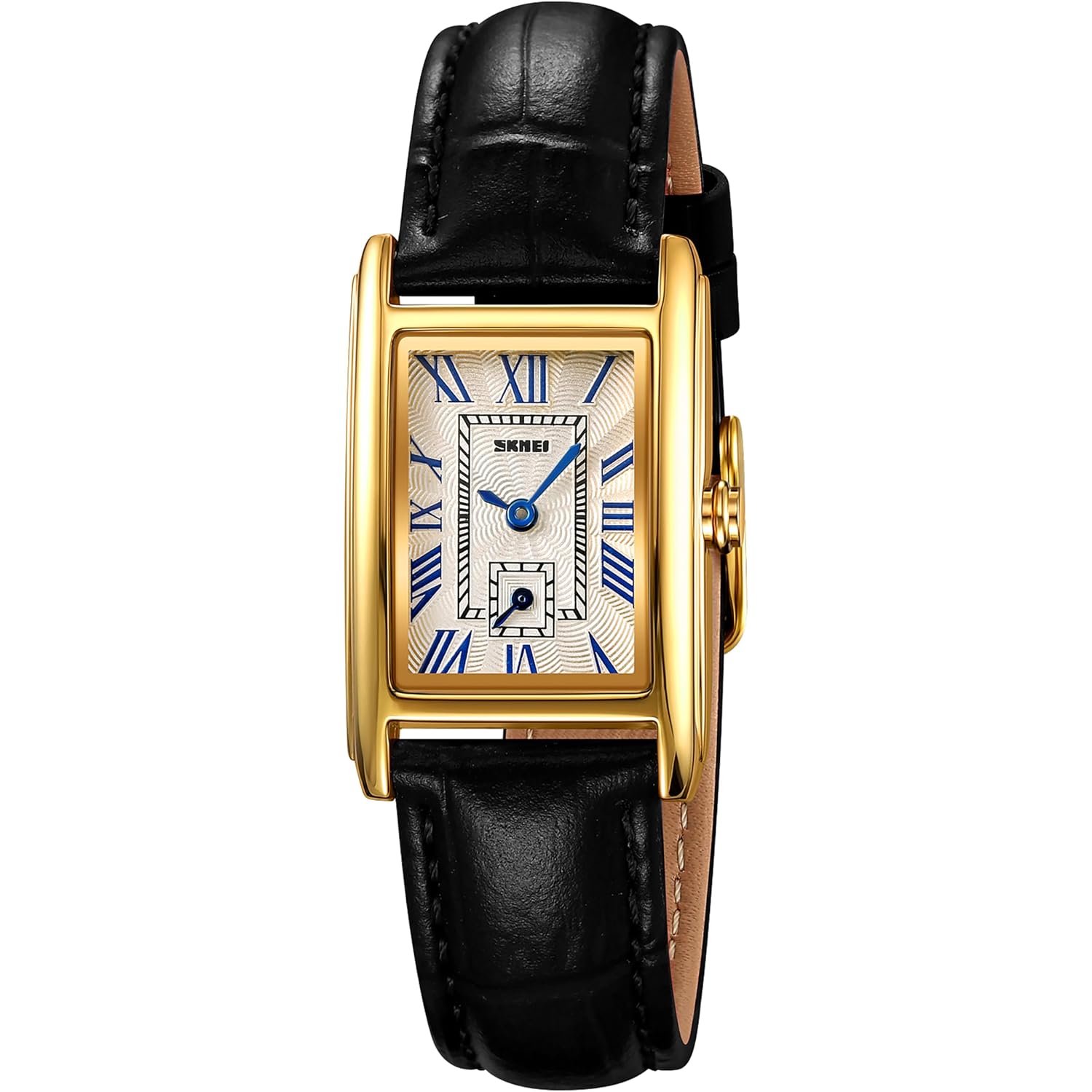 Fanmis Vintage Women'S Rectangle Wristwatch Classic Ladies Analog Quartz Watch Ultra-Thin Ladies Bangle Bracelet Watch Female Business Dress Watches With Leather Strap