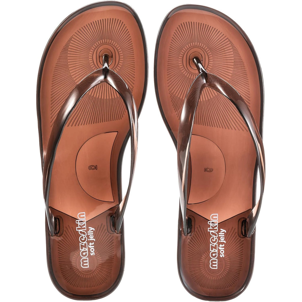 Mazeskin Women'S Jelly Flip Flops - Soft Thong Sandals With Non-Slip Flexible Rubber Sole, Waterproof Summer Beach Shoes