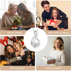 KRZ Infinity Moissanite Necklace for Girlfriend, Anniversary Birthday Present for Wife Women Her, Jewelry Gifts for Christmas Valentines Mothers Day