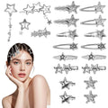 20 Pcs Star Hair Clips 90S Retro Y2K Hair Clips For Women Girls, Metal Non-Slip Barrettes Cute 2000S Hair Accessories Cool Hairpin Set For Party Or Daily Wear
