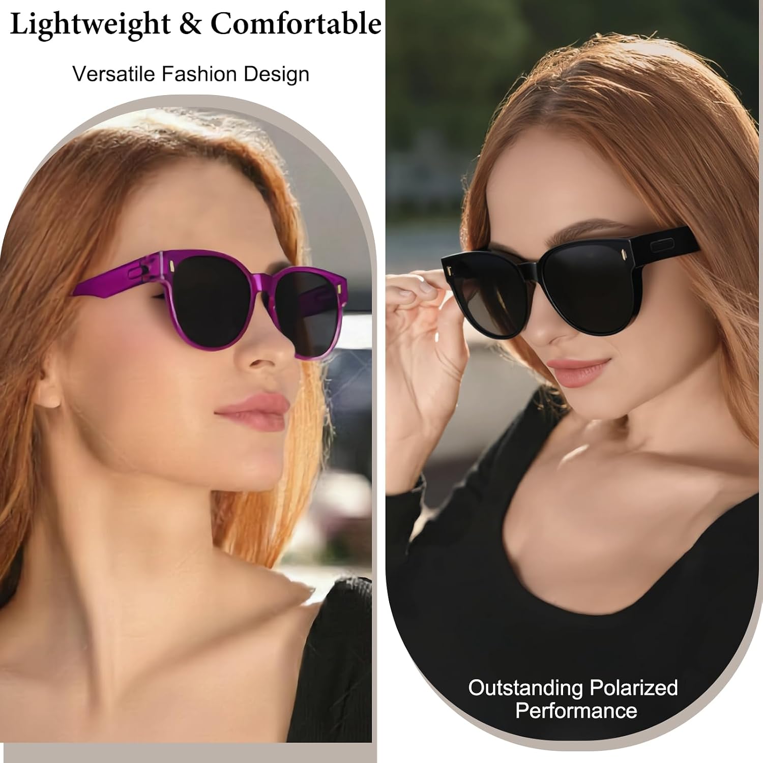 Jalebi Polarized Fit Over Glasses Sunglasses For Women Large Round Cat Eye Shades Uv400 Protection Lightweight For Driving