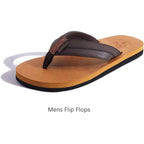 Kuailu Men'S Yoga Mat Leather Flip Flops With Arch Support Comfortable Cushion Walking Thong Sandals Slip On Indoor Outdoor