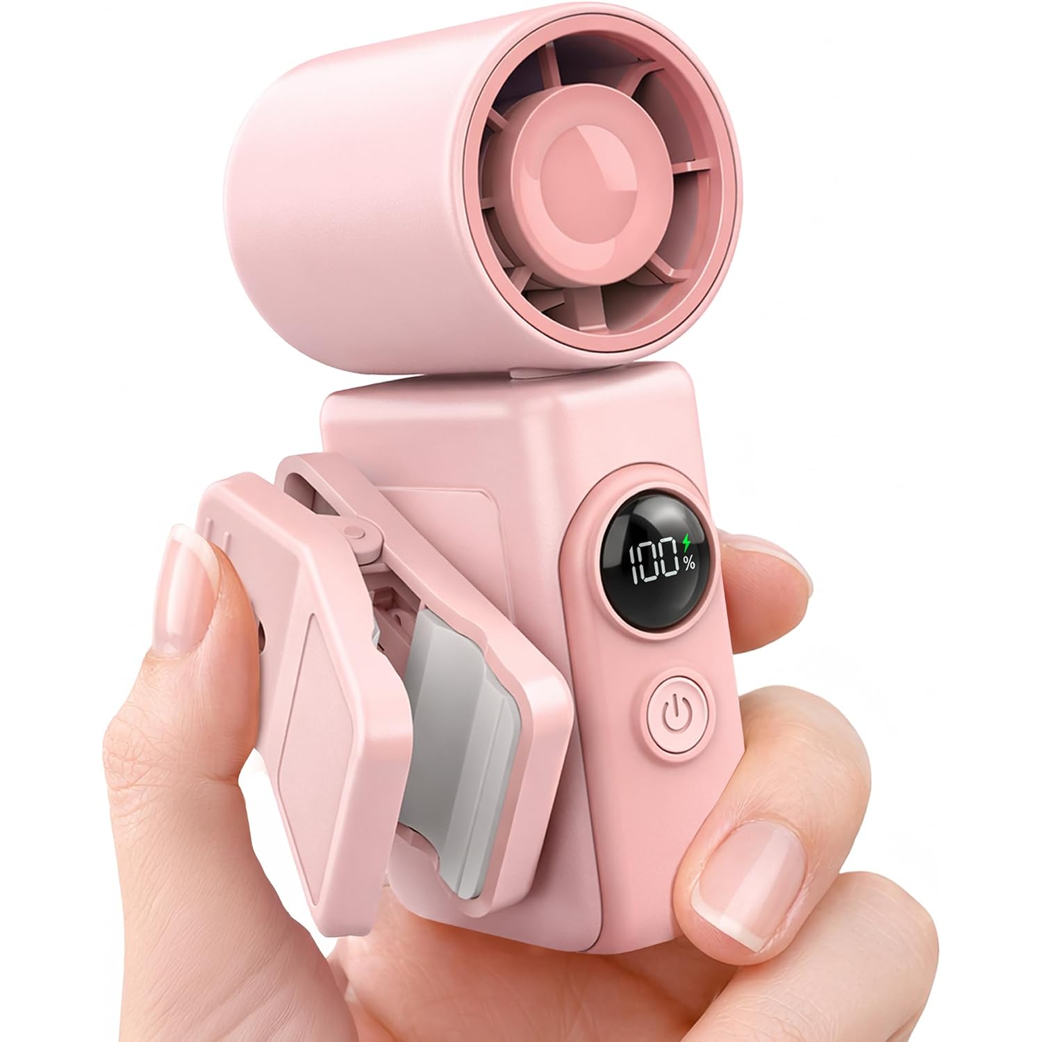 Hotsales Clip-On Portable Fan For Strollers, Handheld Turbo Fan For Travel | Small But Mighty Mini Fan, Detachable 360° Rotating Clip, Led Display, Rechargeable, Summer Outings, Gifts For Women And Men