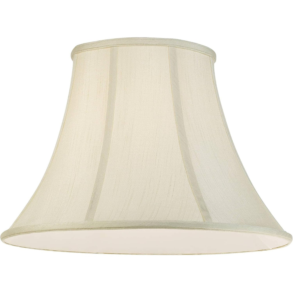 Set Of 2 Flared Bell Lamp Shades Cream Large 9" Top X 18" Bottom X 13" High Spider With Replacement Harp And Finial Fitting - Imperial Shade