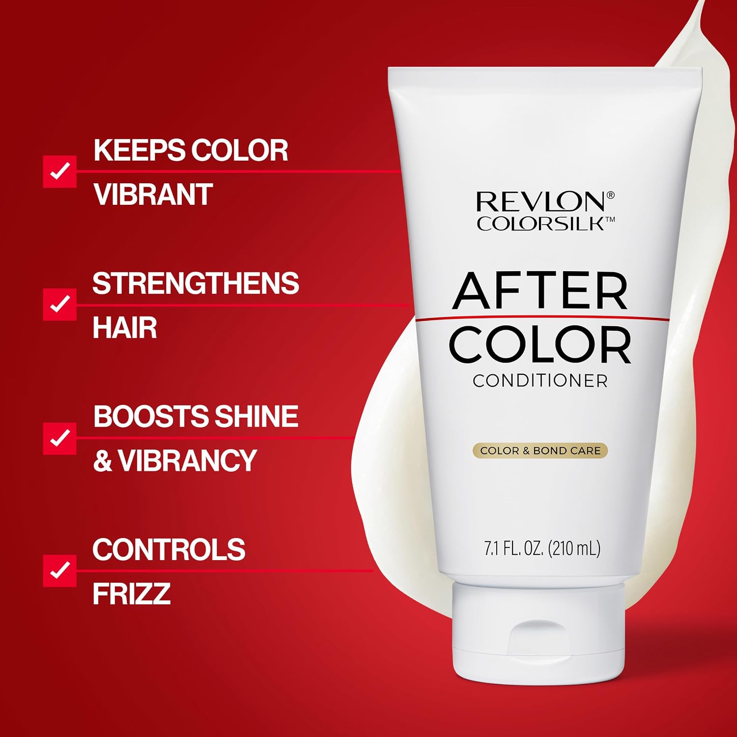 Revlon Colorsilk After Color Conditioner For Color Treated Hair, Moisturizing & Strengthening Bond Repair With Vegan Keratin, For All Hair Colors & Types, 7.10 Fl Oz
