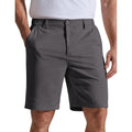 Coofandy Mens Casual Shorts 9" Flat Front Elastic Waist Linen Dress Shorts Lightweight Summer Outfits With Pockets