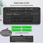 Peakeep Battery Operated Digital Alarm Clock For Bedrooms Big Numbers | Cordless Large Display Auto Dimming For Seniors, Adjustable Volume Loud Alarm Clock For Heavy Sleepers Adults (Green Digits)