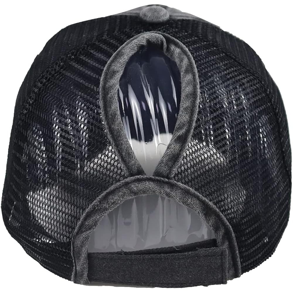 Camping Hair Don'T Care Hat, Vintage Washed Distressed Mesh Baseball Cap