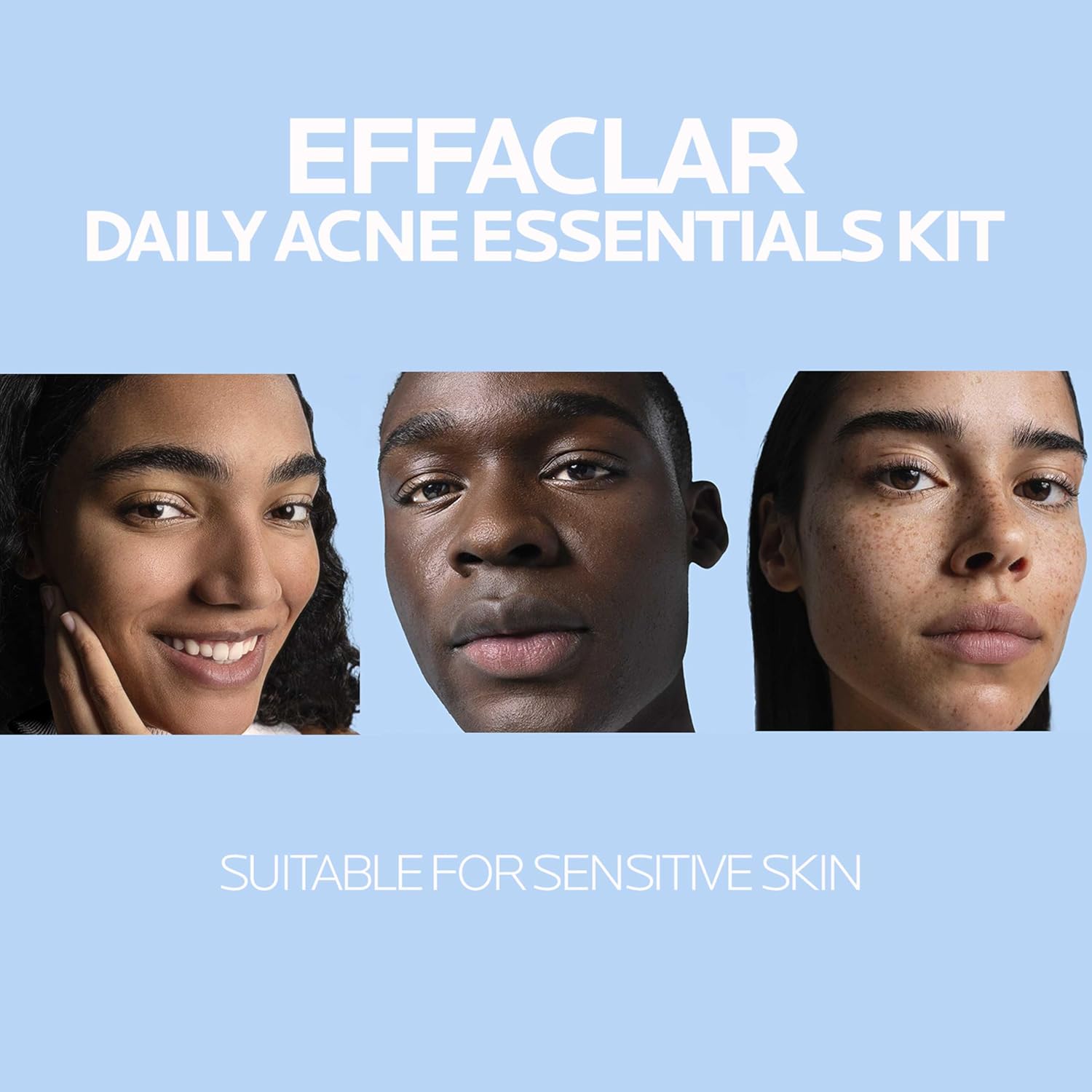 Effaclar Daily Acne Essentials Kit, Acne Treatment System, Salicylic Acid Acne Cleanser, Pore Refining Toner, & Matte Face Moisturizer For Oily Skin & Combination Skin, Oil-Free, 2 Month Supply