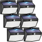 [6 Packs] Solar Lights Outdoor Motion Sensor Solar Security Lights Waterproof With 3 Lighting Modes Solar Powered Wall Lights Outside For Garden Fence Yard Deck