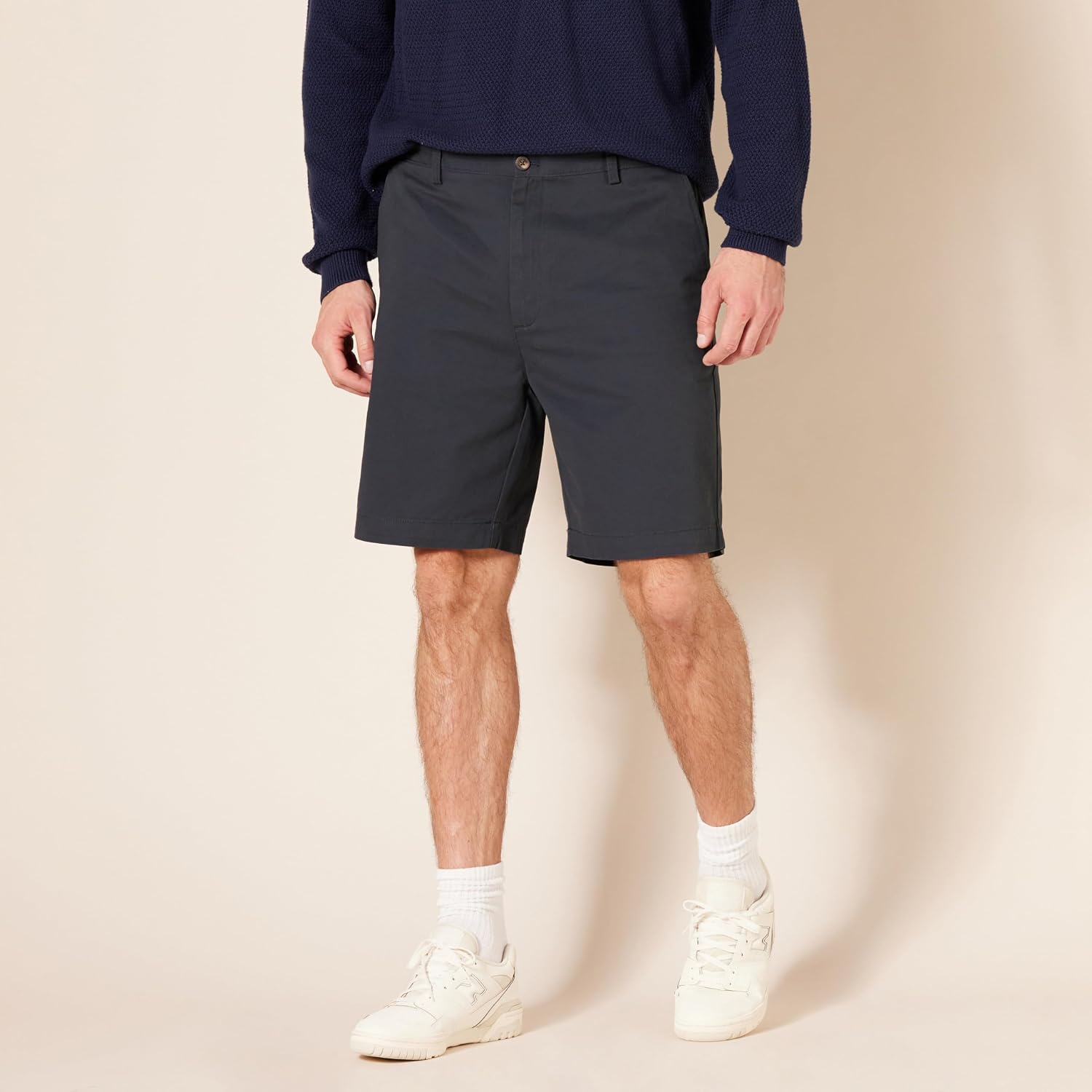 Amazon Essentials Men'S Classic-Fit 9" Cotton Twill Chino Shorts With Button-Through Pockets