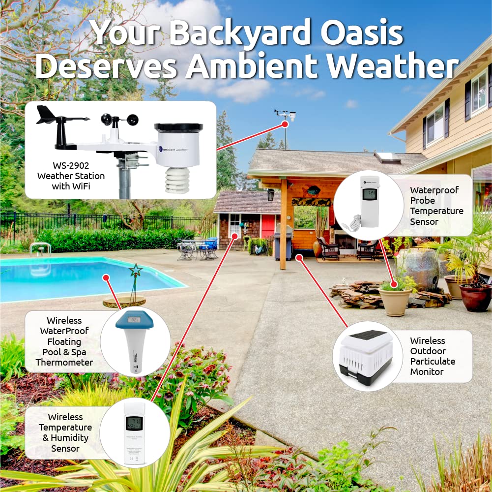 Ambient Weather Ws-2902 Wi-Fi Smart Weather Station | With Wi-Fi Remote Monitoring And Alerts