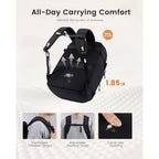 LOVEVOOK Travel Backpack for Women & Men, 25L Airline Approved Personal Item Carry On Backpack, Lightweight with 2 Packing Cubes, Waterproof Daypack for Work, Gym & Weekend Travel, Black