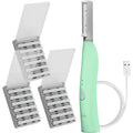 SPA SCIENCES - SIMA Patented Dermaplane Razor for Women Face – Painless 2-in-1 Facial Exfoliation & Peach Fuzz Hair Removal – Anti-Aging – 3 Speeds – Rechargeable – 19 Weeks Treatment