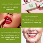 6 Colors Lip Tint Stain Set, Korean Lip Gloss, Mini Liquid Lipstick, Lip Tint Set, Lip Stain Long Lasting Waterproof, Non-Stick Cup, High Pigment, Cute Stuff, Lip Makeup