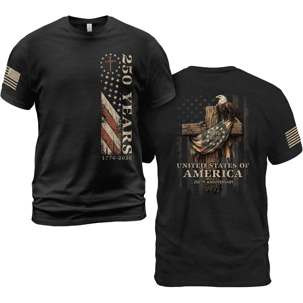 250 Anniversary Usa Shirt, Christian Shirts For Men | Celebrate Your Faith And American Pride With Our Unique Collection Of Cross-Themed Apparel And 250Th Anniversary Shirts.