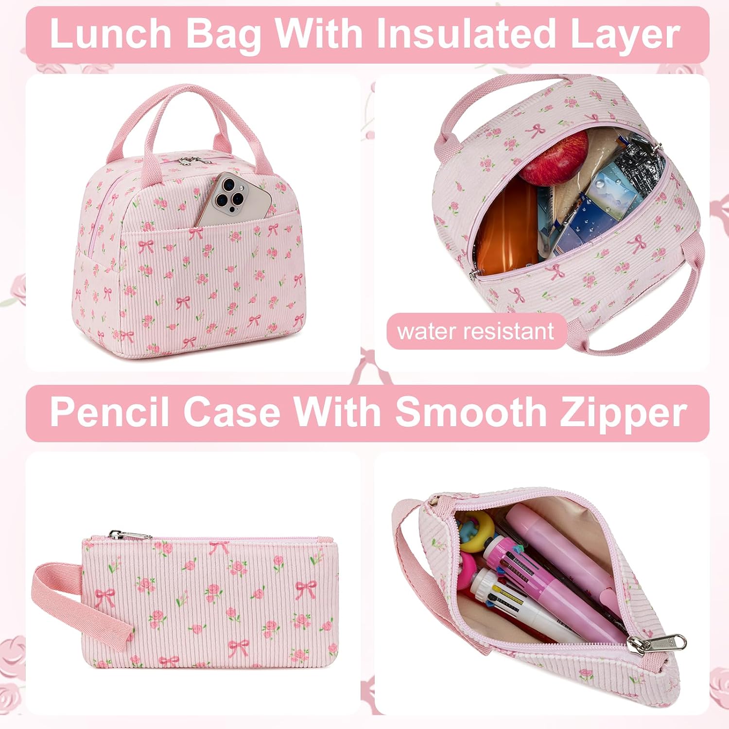 Btoop School Backpacks For Teen Girls Bookbags Lightweight Kids Backpack School Bags Set With Lunch Box Pencil Case