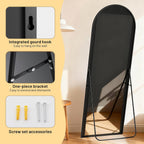 Simple Deluxe Arched Full Length Mirror, 71"x26"Large Floor Mirrors, for Wall Door Bedroom Bathroom Living Room (Black)