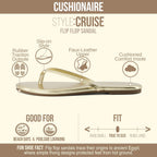 Cushionaire Cruise Lightweight Womens Flip Flops, Comfortable Beach Sandals For Women With Cushioned Footbed & Flexible Slip On Design