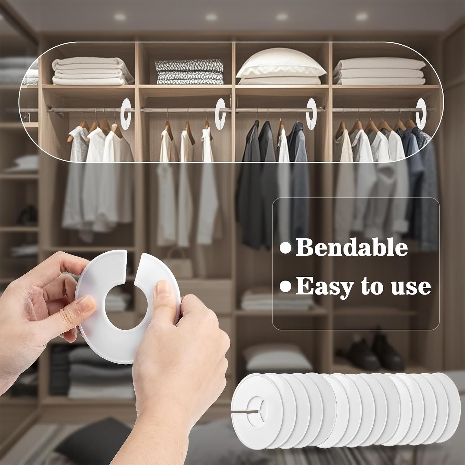 30Pcs Closet Dividers Clothes Organizers - Sukh Closet Organizers Plastic Clothes Size Dividers Labels Separators For Garment Organizer Boutique Hanger Clothing Rack No Burrs 10 Assorted Colors