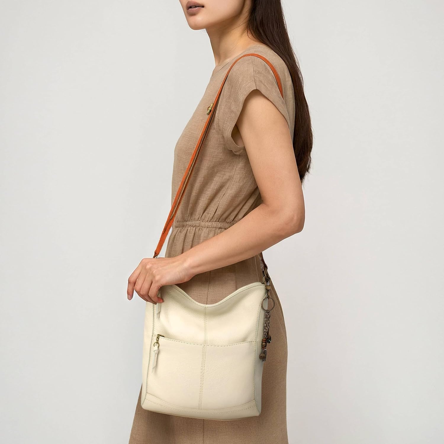 The Sak Lucia Leather Crossbody Purse - Premium Leather Women's Handbag for Everyday & Travel - Cross Body Bag With Zipper