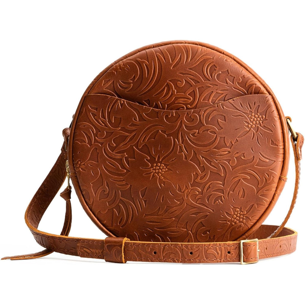 Portland Leather Goods Circle Crossbody Bag For Women – Handmade From The Finest Full-Grain Hides