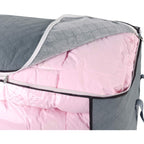 Comforter Storage Bag, Zippered Bag With Large Clear Window And Carry Handles, Space Saver Organizers For Closet, Blanket, Pillow, Quilt, Bedding, Clothes (2Pcs Grey Large)