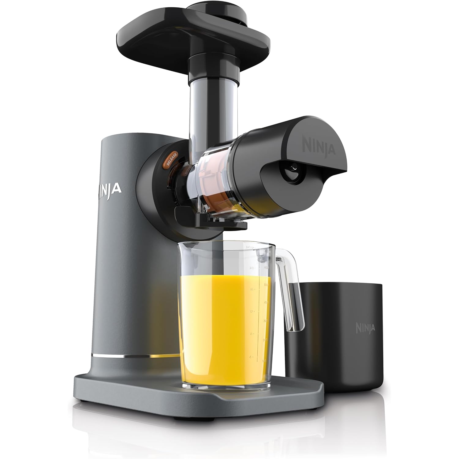 Ninja Neverclog Cold Press Juicer | Powerful Electric Slow Masticating Juicer With Pulp Control | Xl Capacity | 24 Oz. Juice Jug & 36 Oz. Pulp Container | Dishwasher Safe | Charcoal | 150W | Jc151