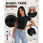 Gayhay Shirts For Women - Slim Fit Short Sleeve Crop Top Crew Neck Casual Basic Tees Spring Summer Fashion Clothing 2026