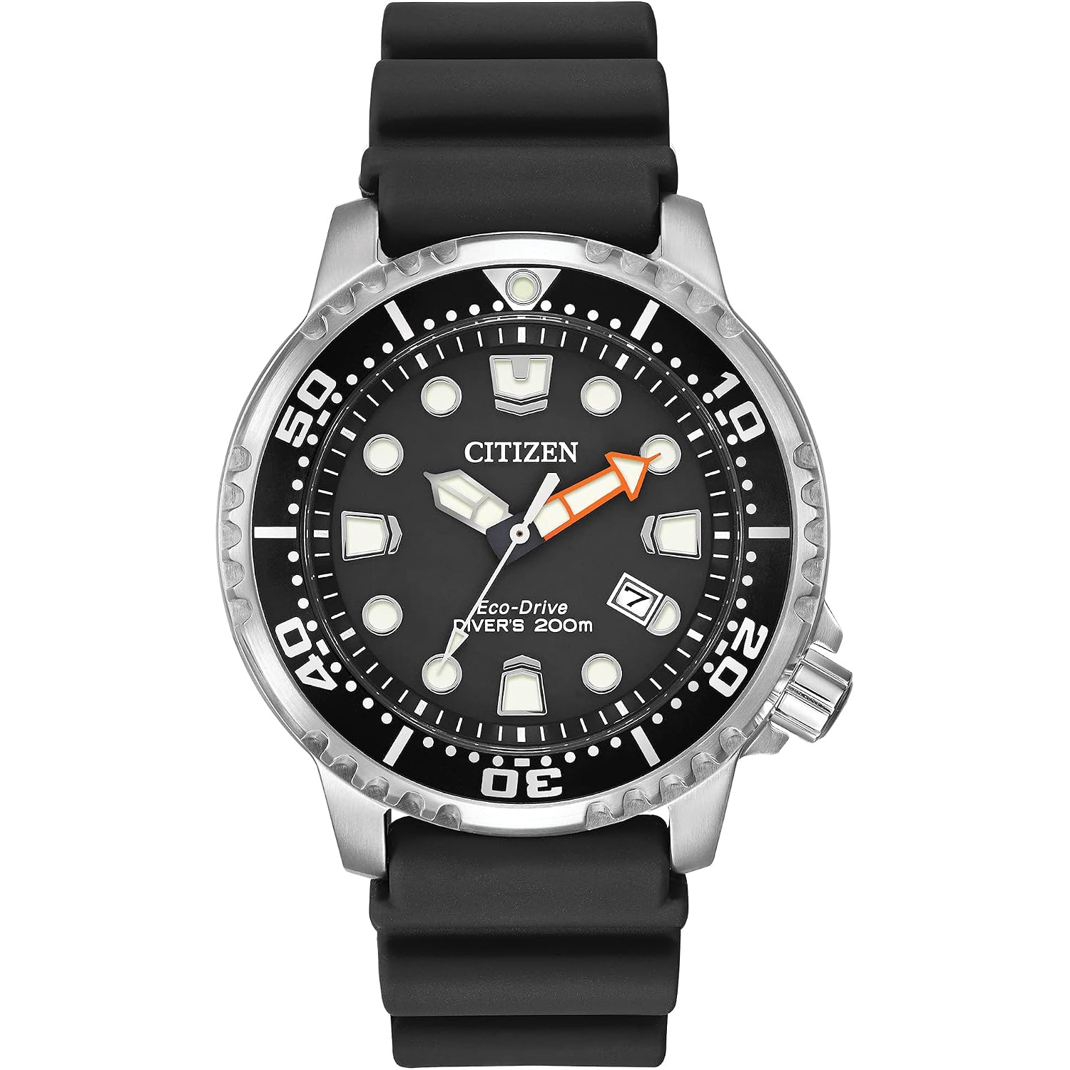 Citizen Promaster Dive Eco-Drive Watch, 3-Hand Date, Iso Certified, Luminous Hands And Markers, Rotating Bezel