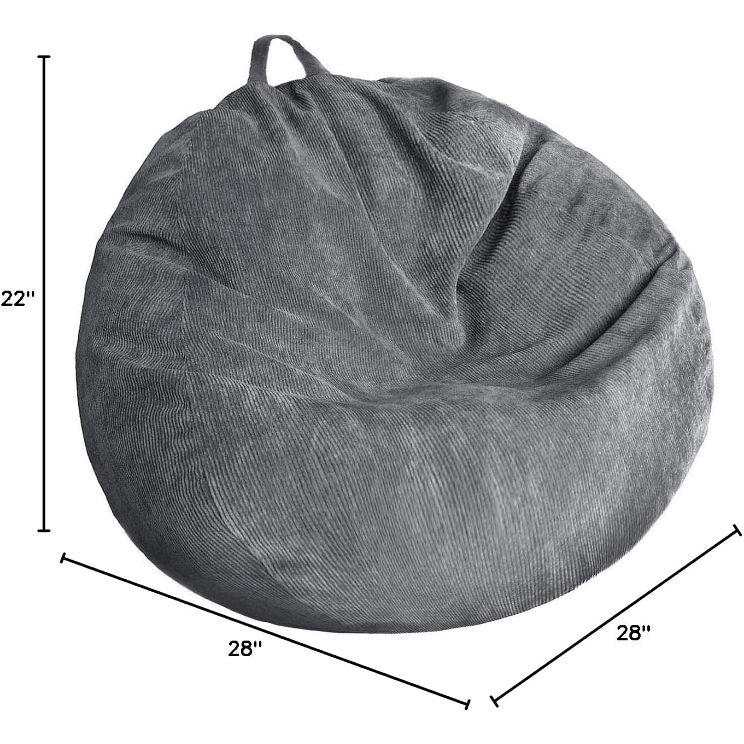 Stuffed Animal Storage Bean Bag Chair Cover (No Filler) Washable Ultra Soft Corduroy Bean Bag Cover For Organizing Plush Toys Or Textile, Sack Bean Bag For Adults, Teens