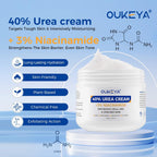 OUKEYA Urea Cream 40 Percent with 3% Niacinamide, Intensive Moisturizer for Extremely Dry Chapped, Rough Skin on Hands, Feet, Elbows & Knees,Deep Hydration & Evens Skin Tone, 5.29oz