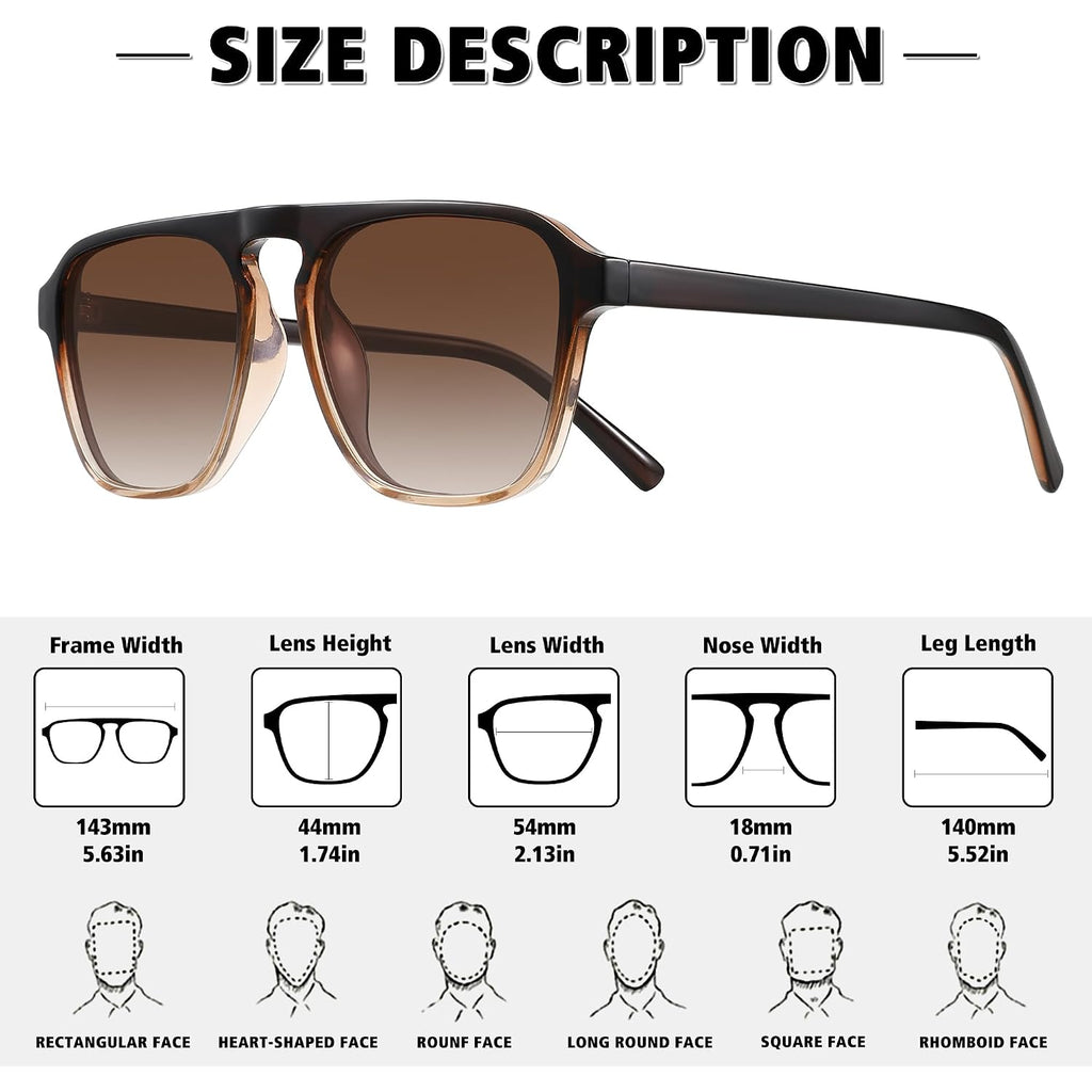 Polarized Retro Aviator Sunglasses For Men Women Classic Driving Running Sports Square Aviators Sun Glasses
