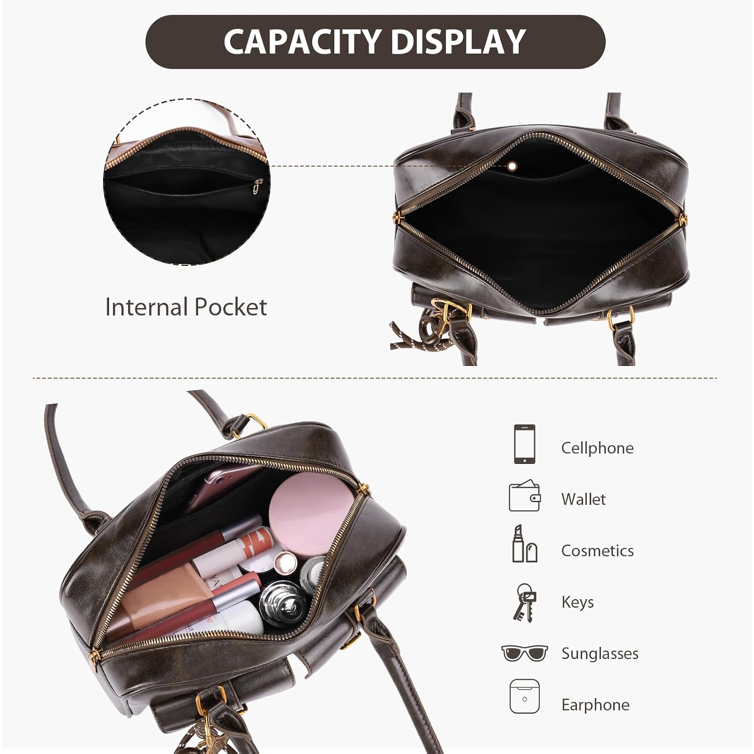 Shoulder Bag Retro Top Handle Bag Y2K 90S Multiple Pockets Designer Handbag Soft Trendy Underarm Purse