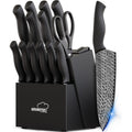 Knife Set, 15-Piece Kitchen Knife Set With Built-In Sharpener Block, German High-Carbon Stainless Steel, Dishwasher Safe, For Home Cooks And Everyday Meal Prep