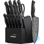 Knife Set, 15-Piece Kitchen Knife Set With Built-In Sharpener Block, German High-Carbon Stainless Steel, Dishwasher Safe, For Home Cooks And Everyday Meal Prep
