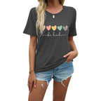 EUOW Tshirts for Womens Graphic Summer Tees Short Sleeve Loose Fit Trendy Tops Love