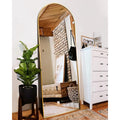 Itsrg Floor Mirror, Full Length Mirror With Stand, Arched Wall Mirror, Gold Floor Mirror Freestanding, Wall Mounted Mirror For Bedroom Living Room, Gold