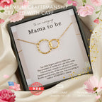 HOPE LOVE SHINE Twins “Mom to Be” Necklace – First Mothers Day Gift for Expecting Mom of Twins – Sterling Silver Double Circle Pendant