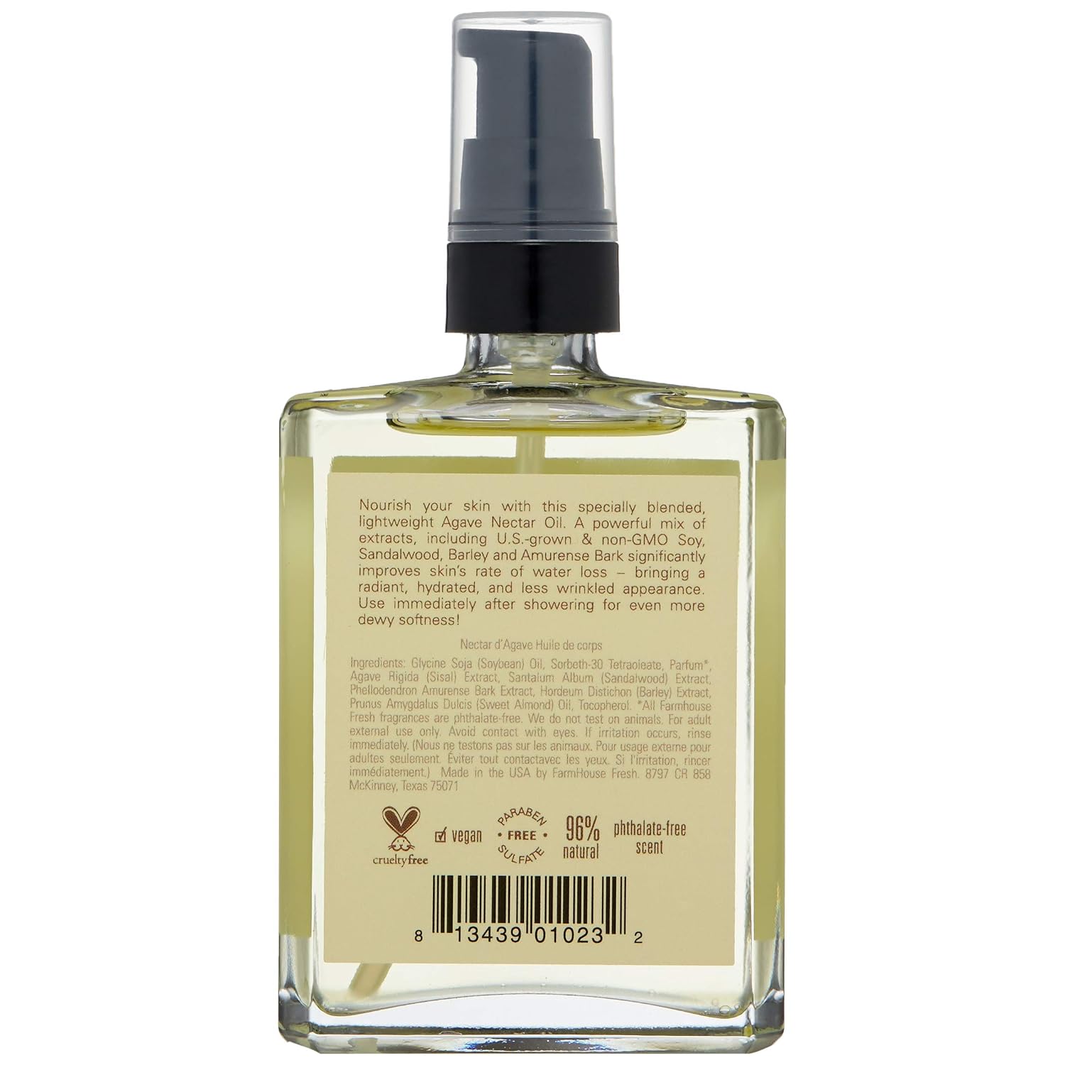 Farmhouse Fresh Agave Nectar Ageless Body Oil, 4 Fl Oz (Pack Of 1)