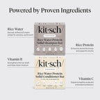 Kitsch Rice Water Shampoo & Conditioner Set – Solid Shampoo & Conditioner Bar With Protein For Hair Growth, Strengthening Hair & Damage Repair – Paraben, Sulfate & Silicone Free – 2 Pack