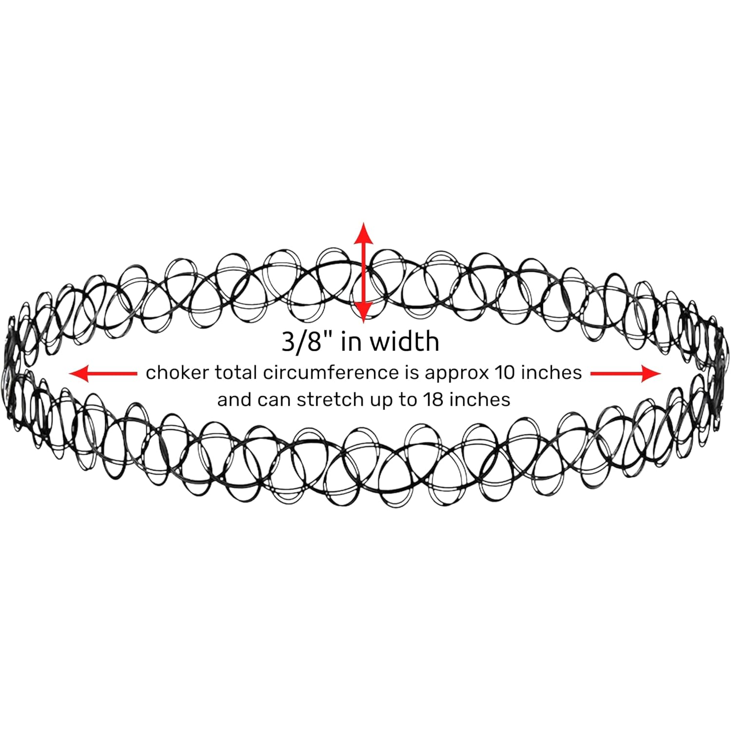BodyJ4You 2PC Tattoo Choker Necklace - 90s Choker Necklace Women - 2000s Y2K Black Chokers Rainbow Choker - Butterfly Ying Yang Unicorn Rainbow Charms - Stretchy Elastic Necklace