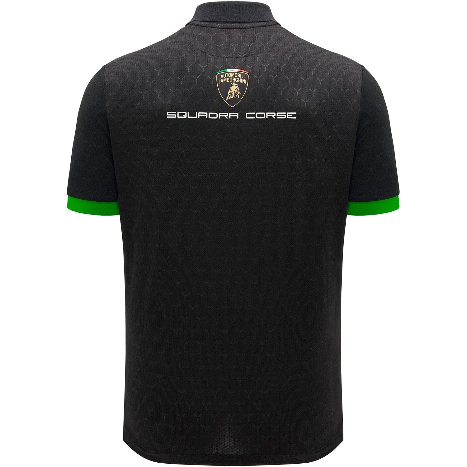 Macron Men'S Automobili Lamborghini Squadra Corse Team Polo Shirt (Black And White)