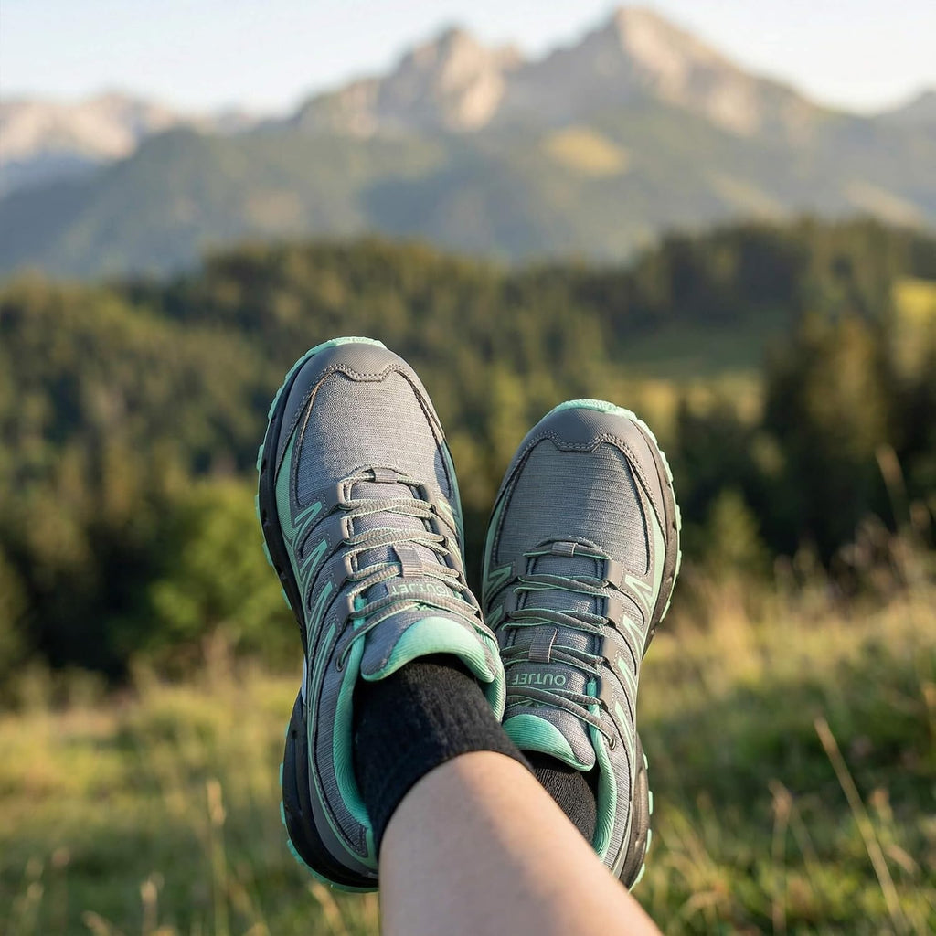 Women'S Waterproof Hiking Shoes Lightweight Non-Slip Trails Walking Shoes Outdoor Sneakers