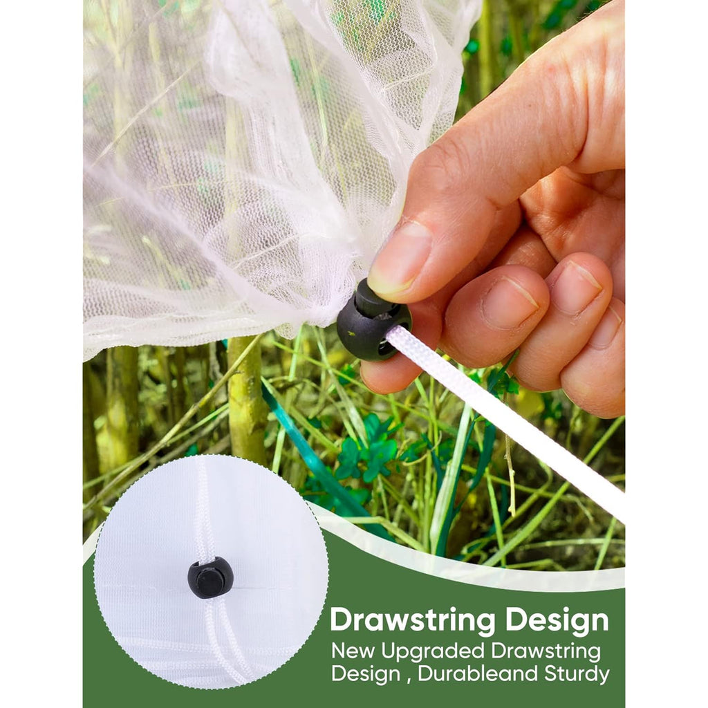 Bird Netting For Garden Protection - 4 Pack Garden Netting Pest Barrier With Drawstring,3.3Ft X 2.7Ft Mosquito Net Tomato Protective Cover Garden Plant Netting For Cicadas Vegetables Blueberry Bushes