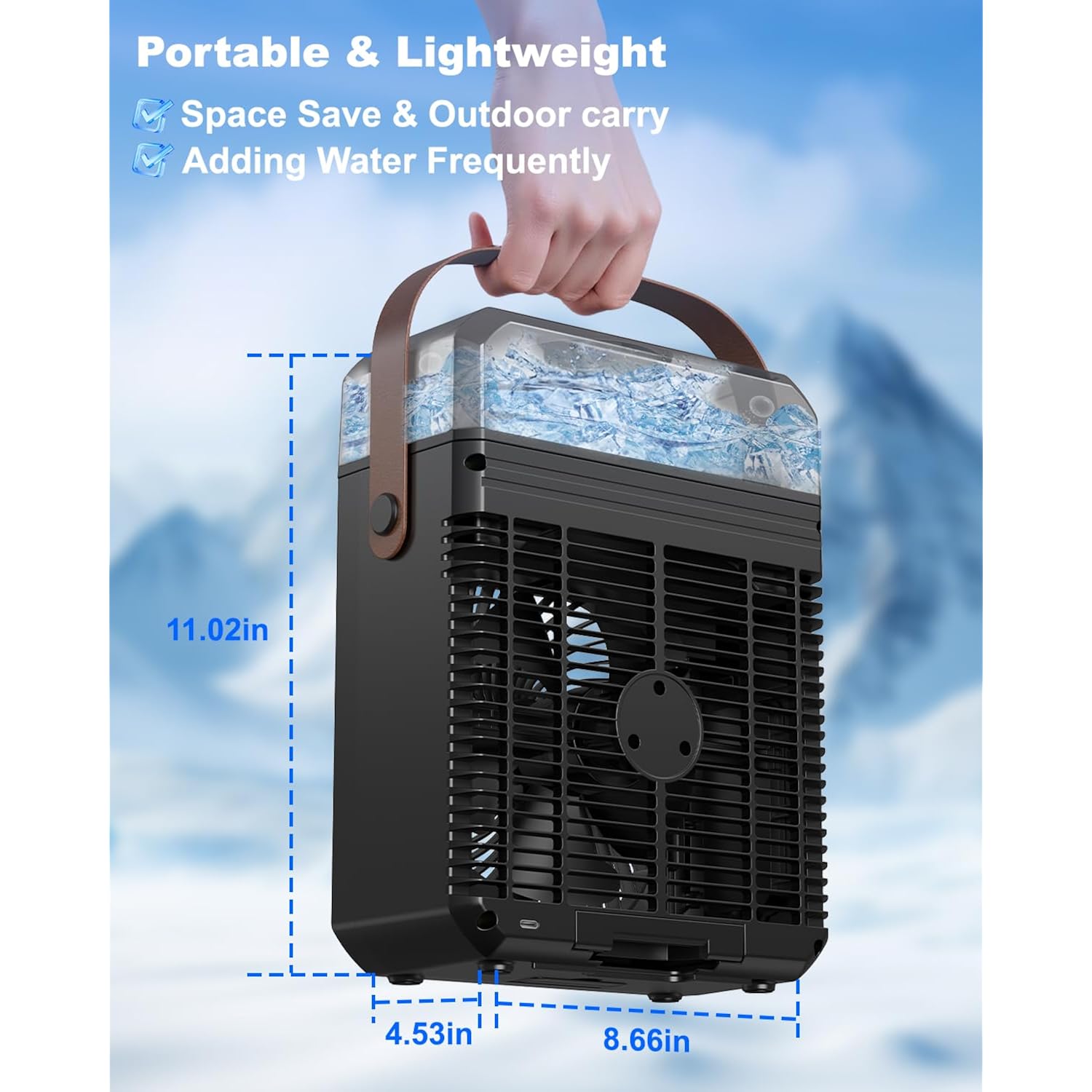 Ausic Misting Fan Portable, 20000Mah Portable Cooling Fan With 1200Ml Water Tank, Outdoor Water Cooling Fan For Outside, Perfect Quite Mist Water Spray Fans For Camping Patio Home Bedroom Office
