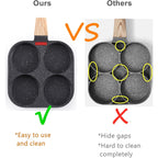 HUPECHAM 4-Cup Egg Pan Nonstick, and Granite Egg Frying Pan, Versatile Breakfast Skillet for Eggs, Pancakes, Plett, Crepes, Compatible with Gas Stove and Induction Cooktop