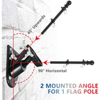 American Flag Poles For Outside House - 5Ft Tangle Free Flag Pole For House With Holder Bracket,Residential Flagpole Kit For Outdoor Porch Garage - Black