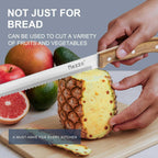 Mezzo Serrated Bread Knife for Homemade Bread, High Carbon Steel Sourdough Knife Cutter for Slicing Bread, Bagels & Cake, Razor Sharp Premium 8-Inch Bread Cutting Knives with Gift Box